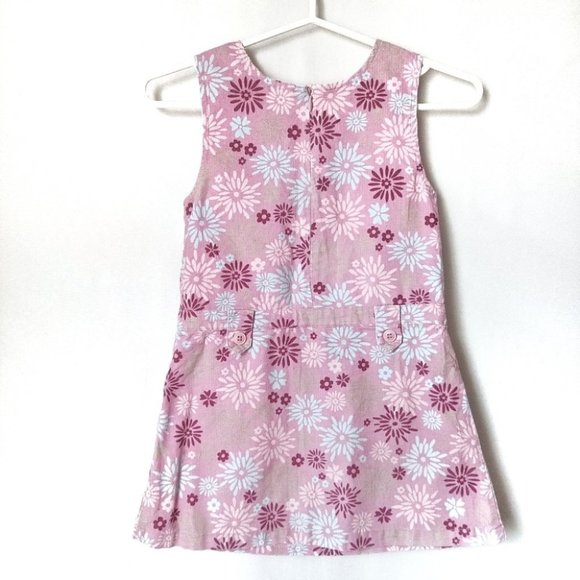 L.L.Bean Floral Corduroy Jumper Dress 5/6 - Picture 2 of 6